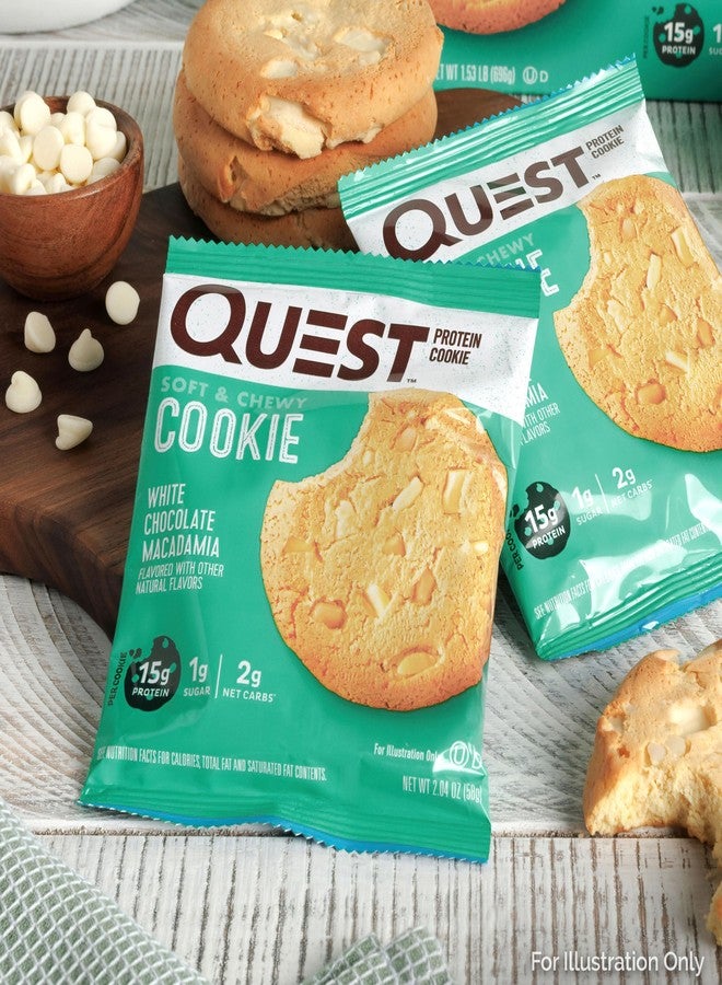 Quest Nutrition White Chocolate Macadamia Protein Cookie, 15g Protein, 1g Sugar, 2g Net Carbs, Keto Friendly, High Protein, Low Carb; 4 Count - Image 5